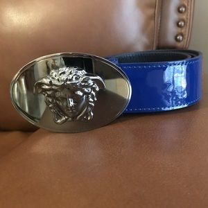 Blue Versace Medusa Belt